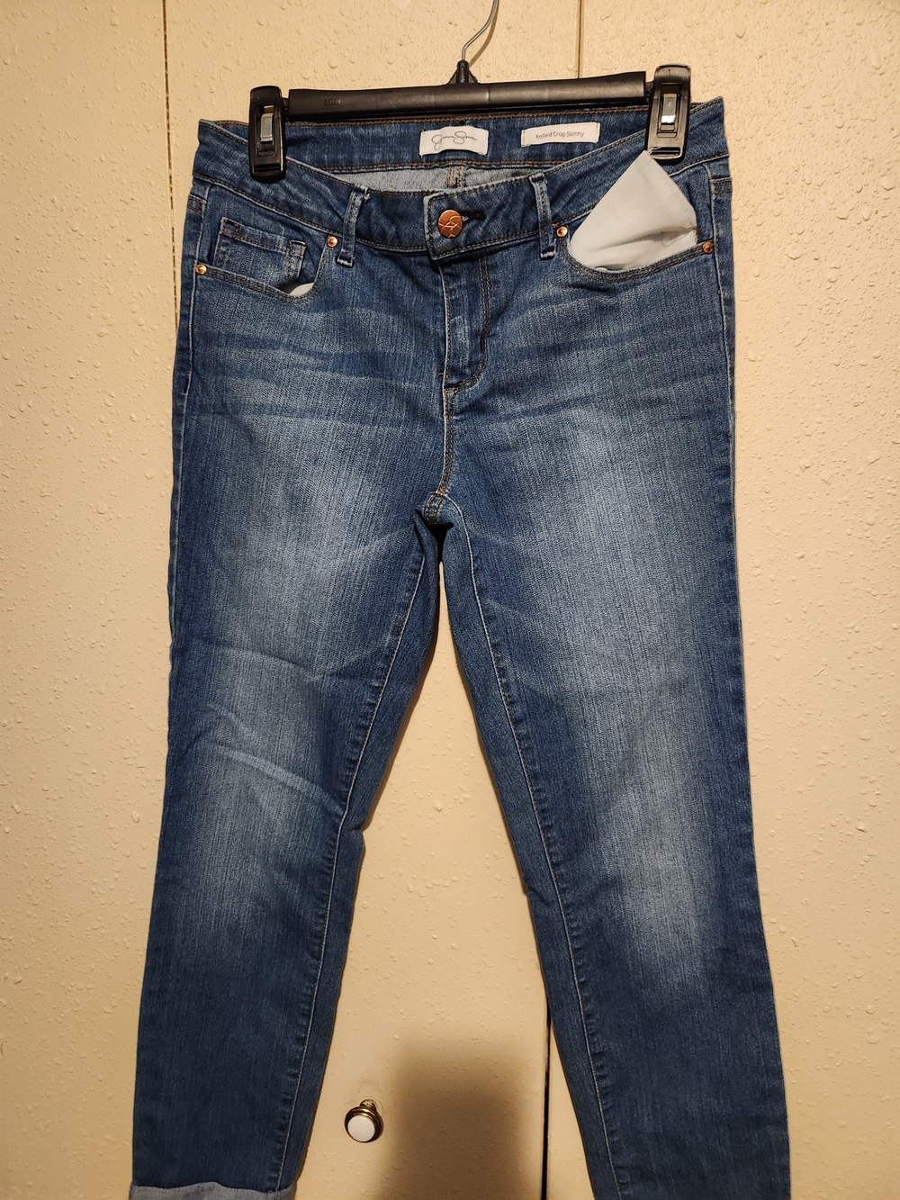 Jessica Simpson Mid Wash Blue Cropped Slim Jeans